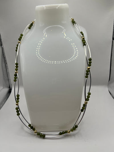 Green Gemstone Tube Necklace image 0