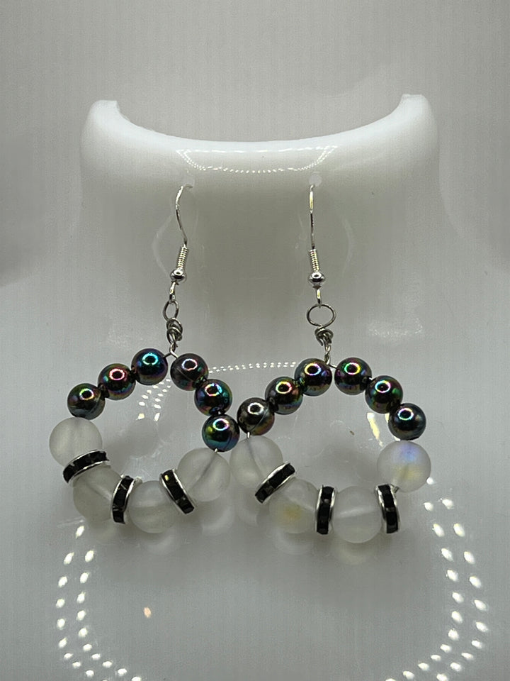Moonstone And Shimmer Beads Circle Jewellery Set image 3