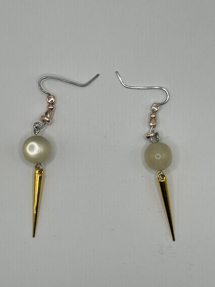 Mystical Orb Gold Dagger Earrings image 1