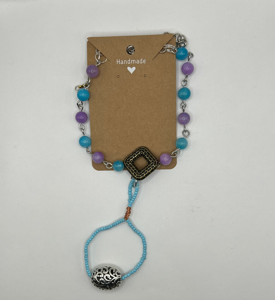 Mixed Metals Square 'Y' Necklace WithA Pendant image 2