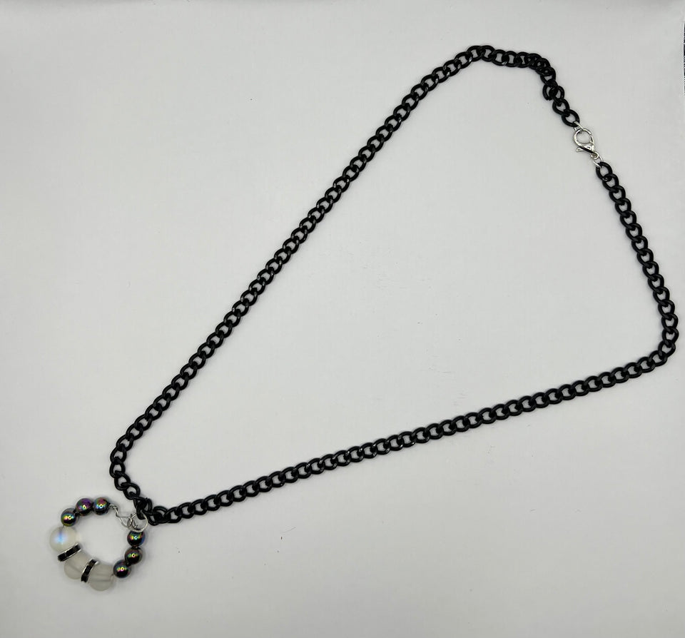 Moonstone And Shimmer Beads Circle Jewellery Set image 2