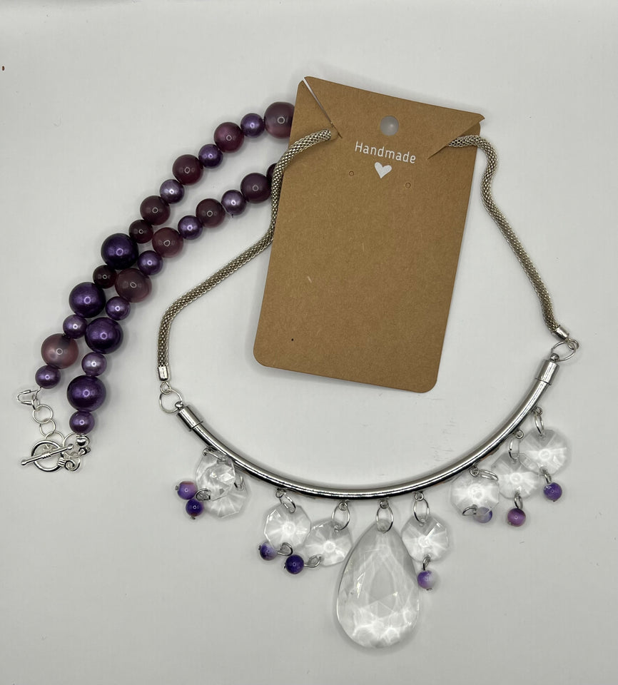 'U' Bar Faux Crystal Necklace image 1