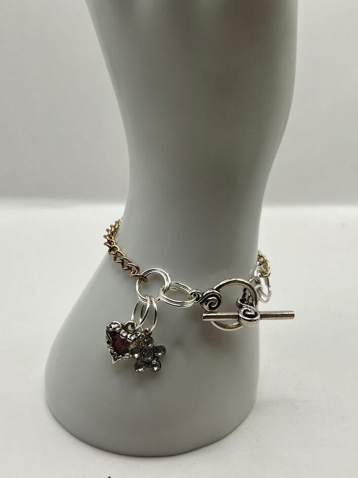 Flower And Heart Swirl Charm Bracelet image 0