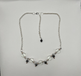 Faceted Clear Glasss With A HintOf Blue Goldstone Jewellery Set image 2