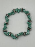 Faux HowliteAnd Antique Silver Spacers Stretch Bracelet image 1