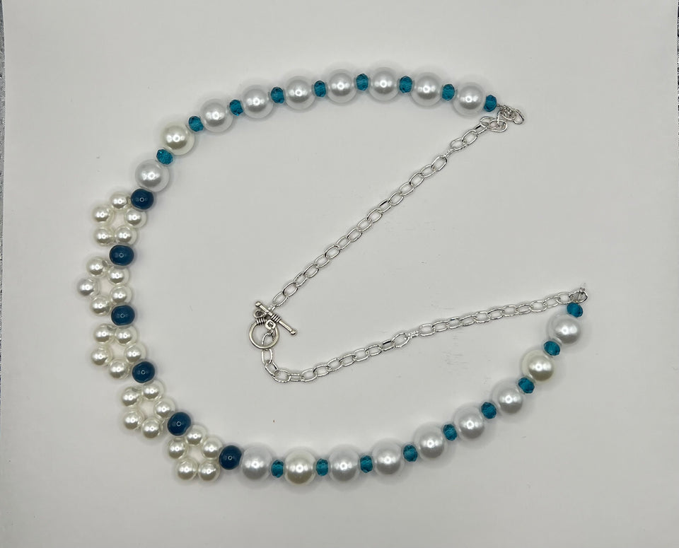 Faux Pearl Flower Jewellery Set image 4