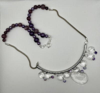 'U' Bar Faux Crystal Necklace image 0