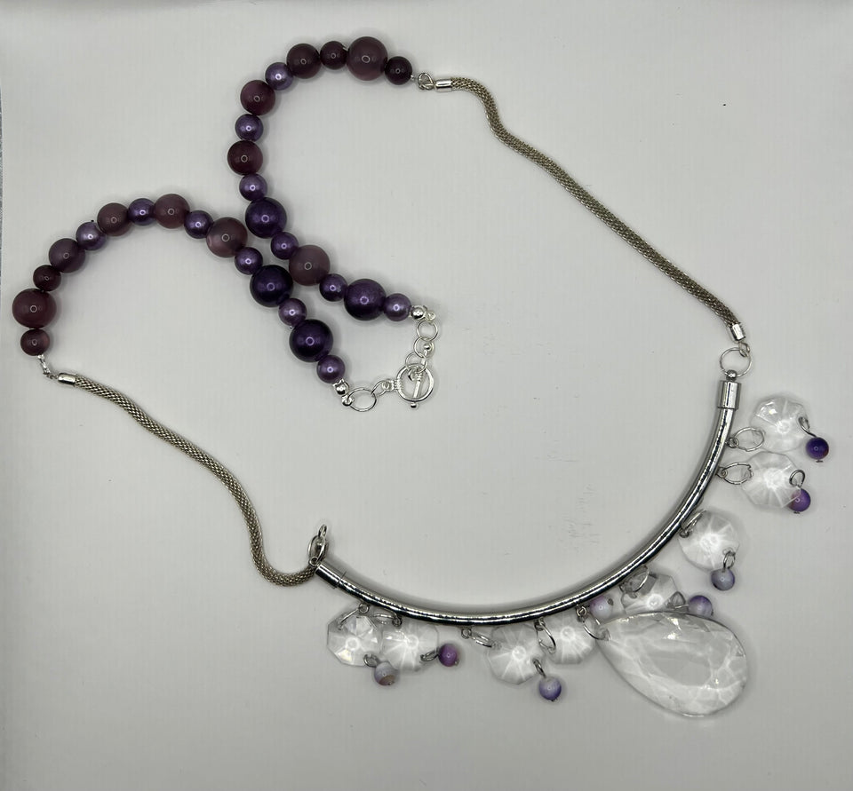'U' Bar Faux Crystal Necklace image 0
