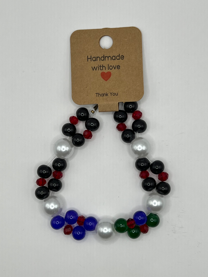 The Colourful Squares And Faux Glass Pearls Bracelets image 2