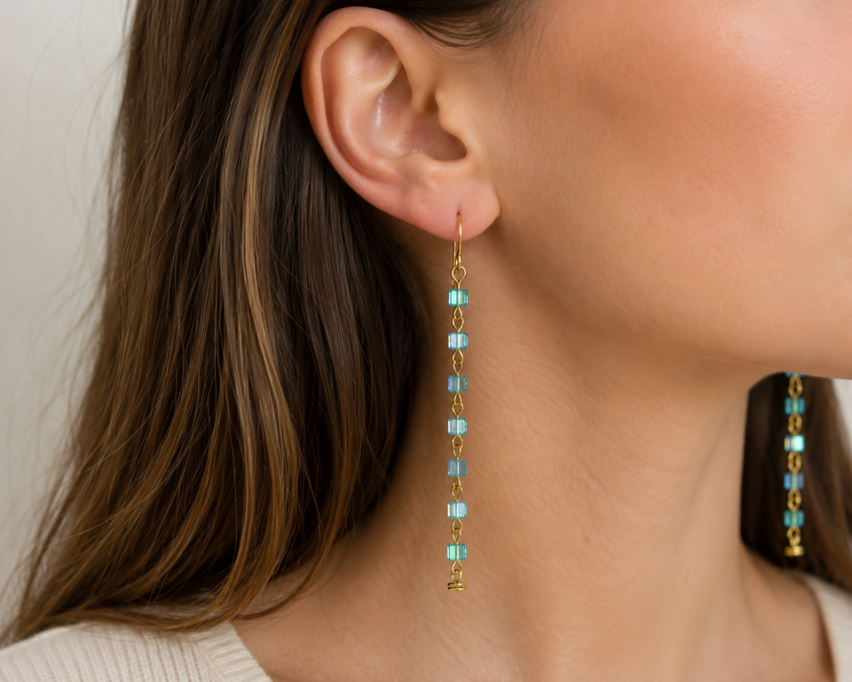 All The Light Blue To AB Earrings Kel’s Lampworked Glass Jewellery & More