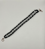 Faceted Black GlassWith Faux Glass Pearls Bracelet image 1