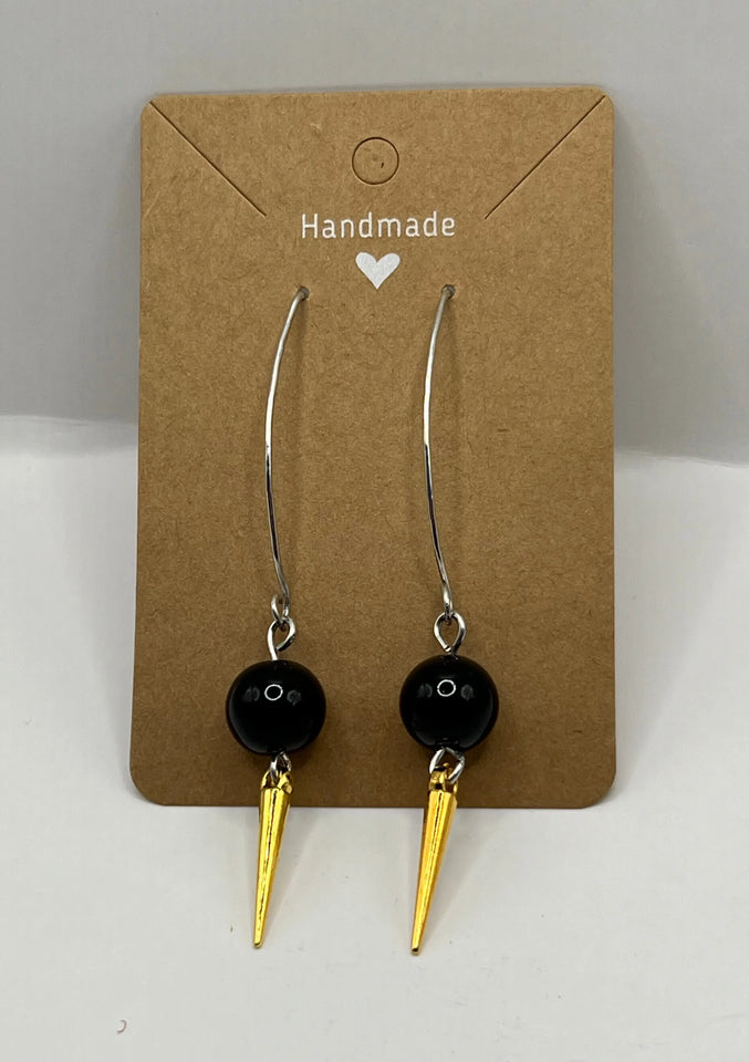 Black & Gold Dagger Earrings image 2