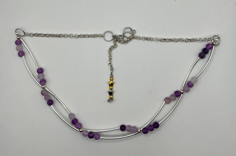 Curved Purple Gem Necklace image 1