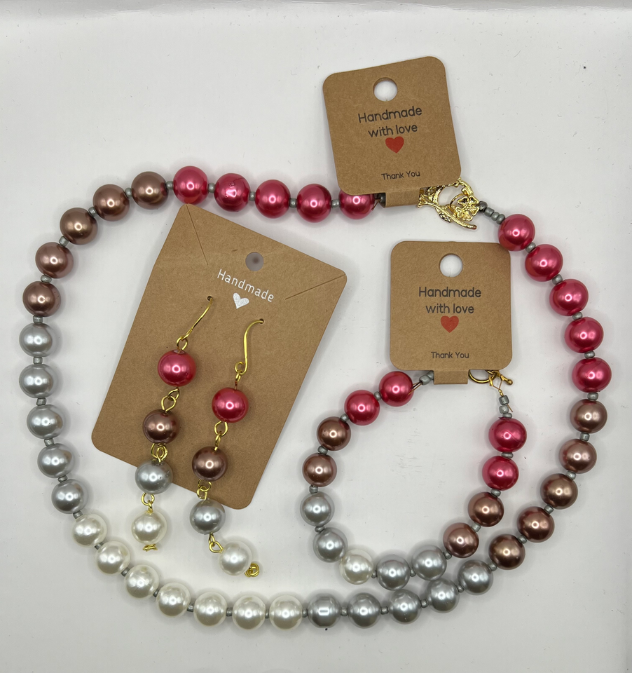 Multi Coloured Pearl Jewellery Set image 7