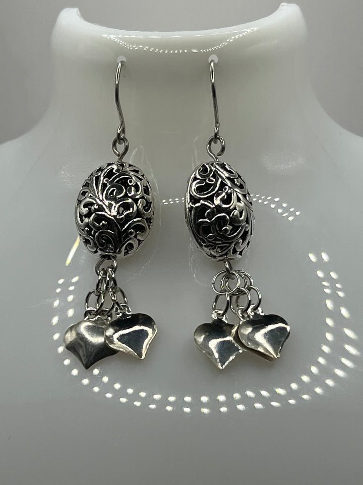 Filigree Triple Heart Earrings image 0