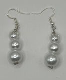 The Triple Faux Pearl Dangle Necklace And Earrings Jewellery Set image 4