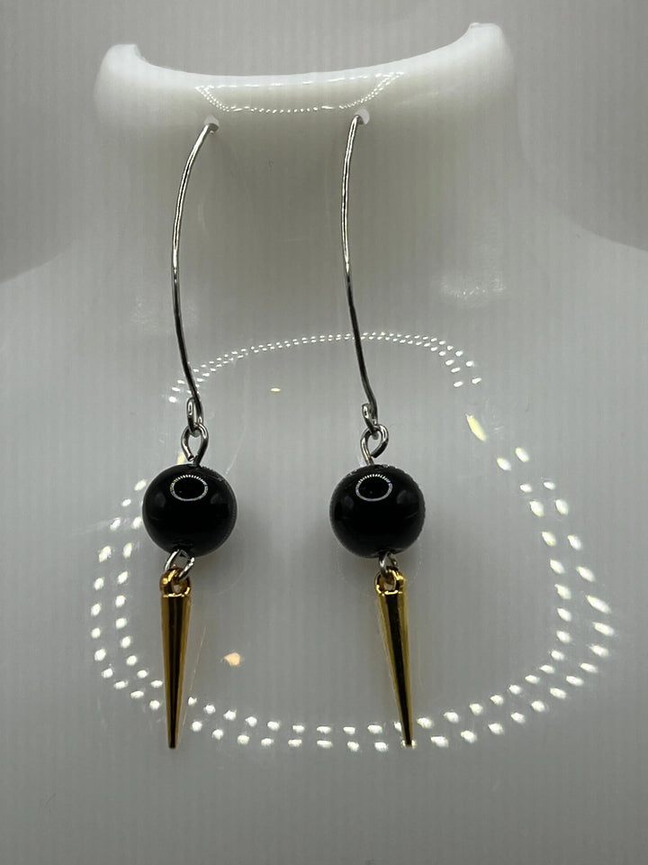 Black & Gold Dagger Earrings image 0