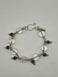 Faceted Clear Glasss With A HintOf Blue Goldstone Jewellery Set image 4