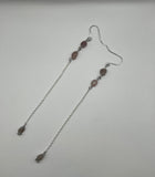 Rose Quartz Nuggets Dangle Earrings image 1