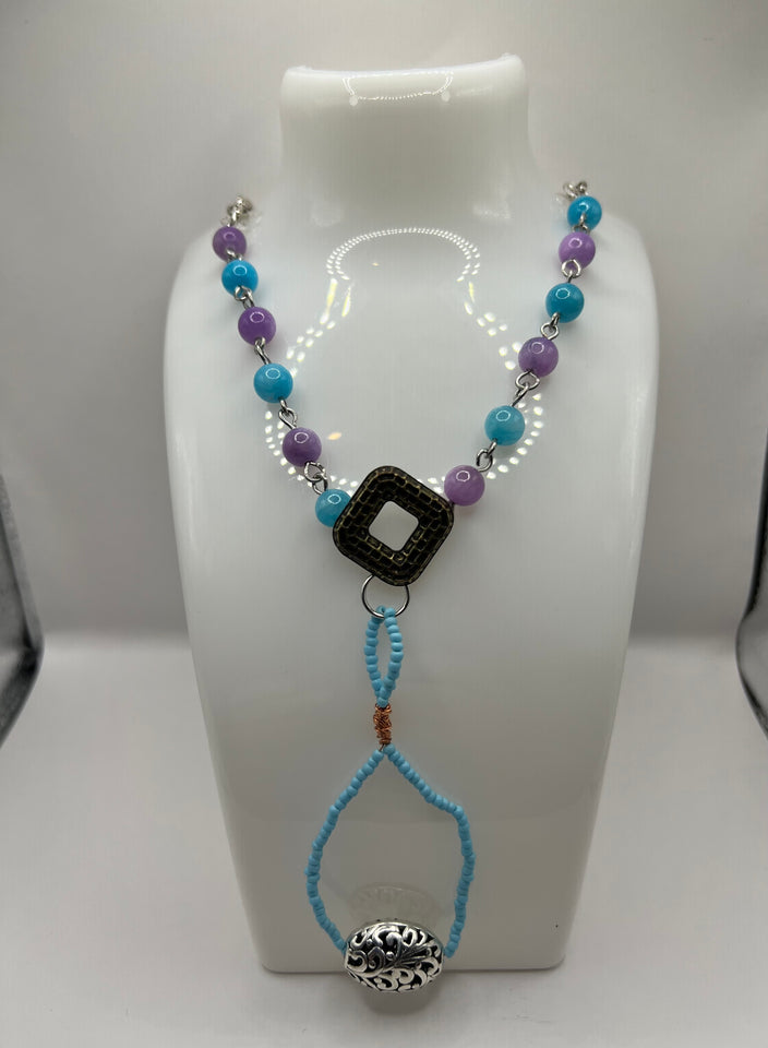 Mixed Metals Square 'Y' Necklace WithA Pendant image 0