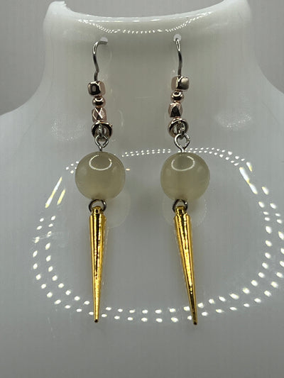 Mystical Orb Gold Dagger Earrings image 0