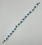 White And Blue Link Bracelet image 1