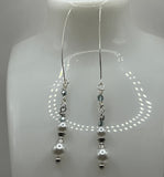 Faux Pure White Glass Pearl Shoulder Duster Earrings image 0