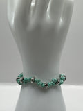 Faux HowliteAnd Antique Silver Spacers Stretch Bracelet image 0