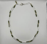 Green Gemstone Tube Necklace image 1