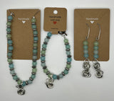 Light Blue and light green Trio Mobius Jewellery Set image 7
