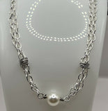 Two Chains minimalist Pearl Neclace image 0