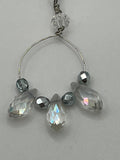 Glass Pearl And Faux Crystal Shoulder Duster Wire Earrings Kel's Lampworked Glass Jewellery & More