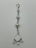 Glass Pearl And Faux Crystal Shoulder Duster Wire Earrings Kel's Lampworked Glass Jewellery & More