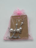 Glass Pearl And Faux Crystal Shoulder Duster Wire Earrings Kel's Lampworked Glass Jewellery & More