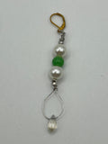 Green And Glass Pearl Drop Earrings Kel's Lampworked Glass Jewellery & More