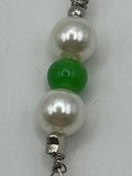 Green And Glass Pearl Drop Earrings Kel's Lampworked Glass Jewellery & More