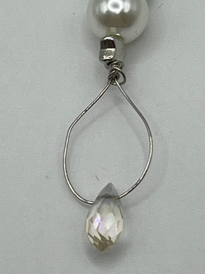 Green And Glass Pearl Drop Earrings Kel's Lampworked Glass Jewellery & More