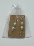 Green And Glass Pearl Drop Earrings Kel's Lampworked Glass Jewellery & More