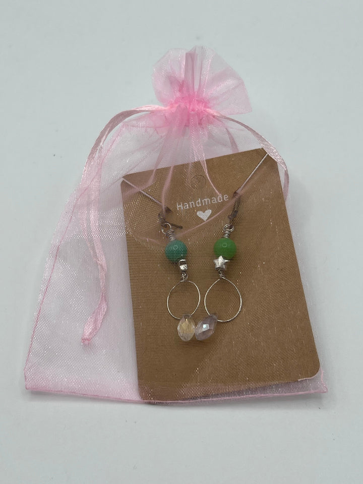 Green Star Earrings Kel's Lampworked Glass Jewellery & More