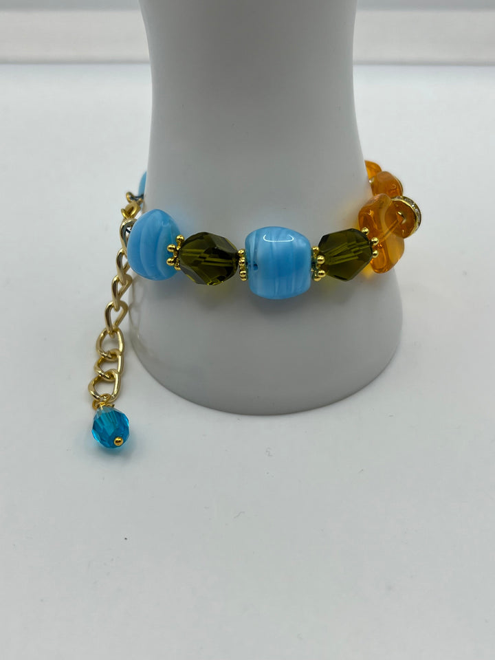 Beltane Czech Glass Bracelet Kel’s Lampworked Glass Jewellery & More