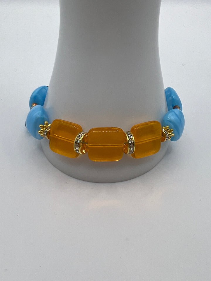 Single Strand Beltane Festival Bracelet Kel's Lampworked Glass Jewellery & More