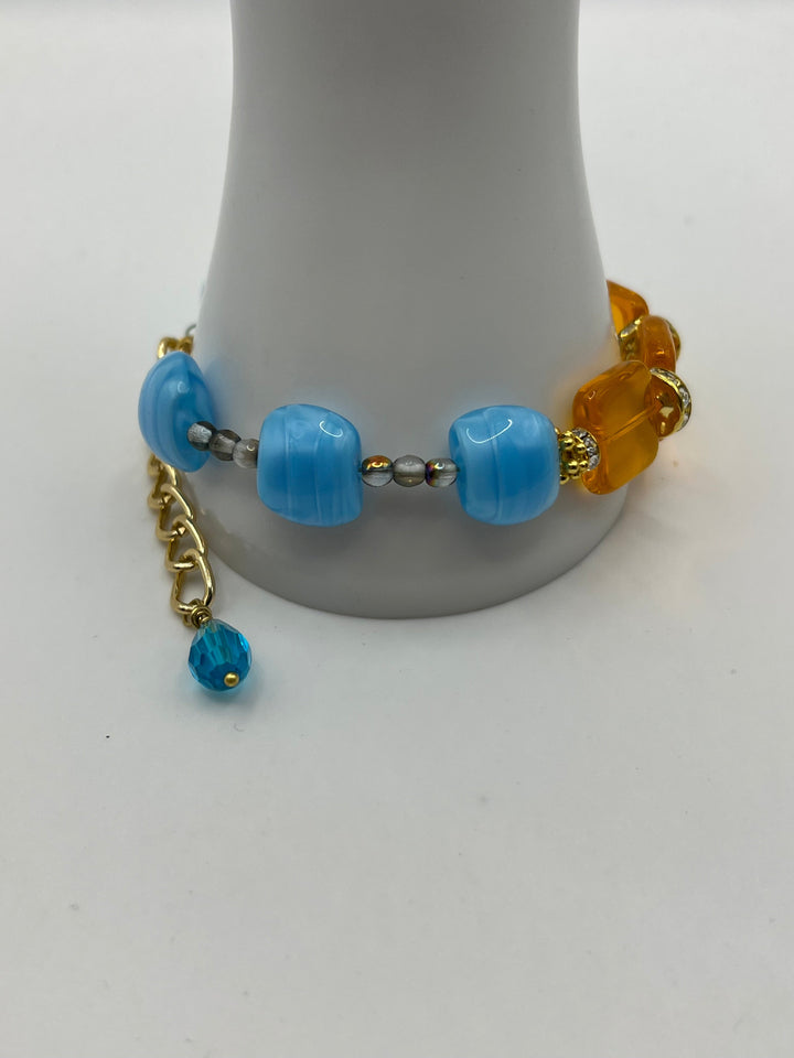 Single Strand Beltane Festival Bracelet Kel's Lampworked Glass Jewellery & More
