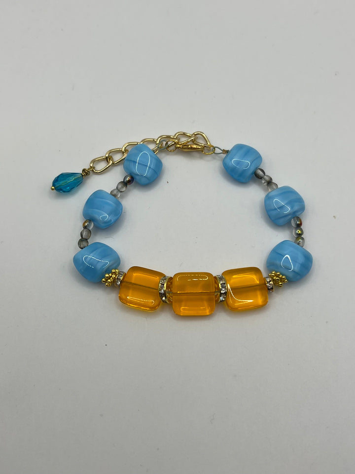 Single Strand Beltane Festival Bracelet Kel's Lampworked Glass Jewellery & More