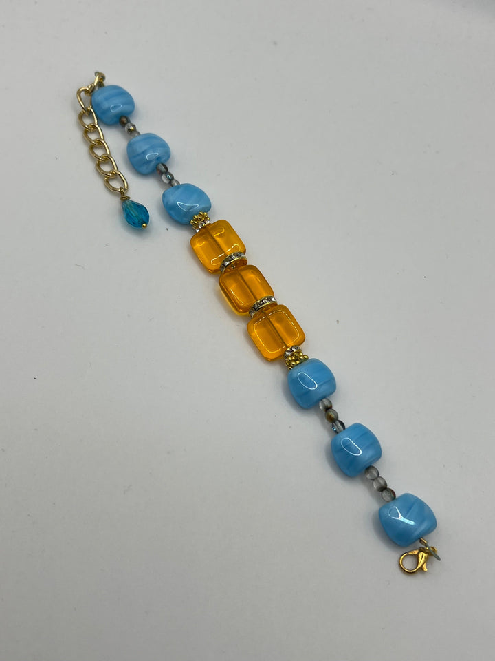 Single Strand Beltane Festival Bracelet Kel's Lampworked Glass Jewellery & More