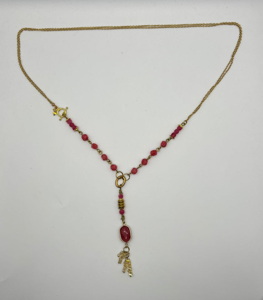 Red And Gold Luscious Delight Necklace Kel's Lampworked Glass Jewellery & More