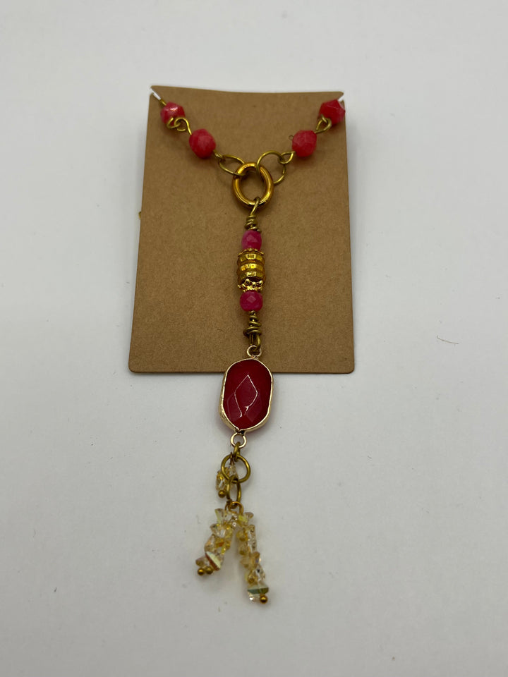 Red And Gold Luscious Delight Necklace Kel's Lampworked Glass Jewellery & More