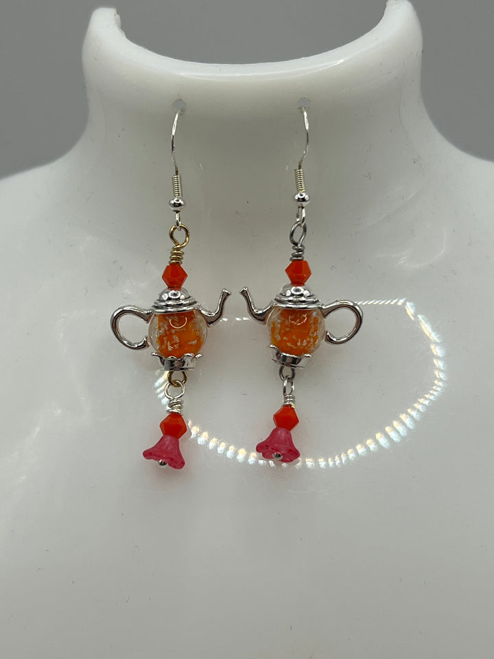 Miss Pots Silver Earrings Kel's Lampworked Glass Jewellery & More