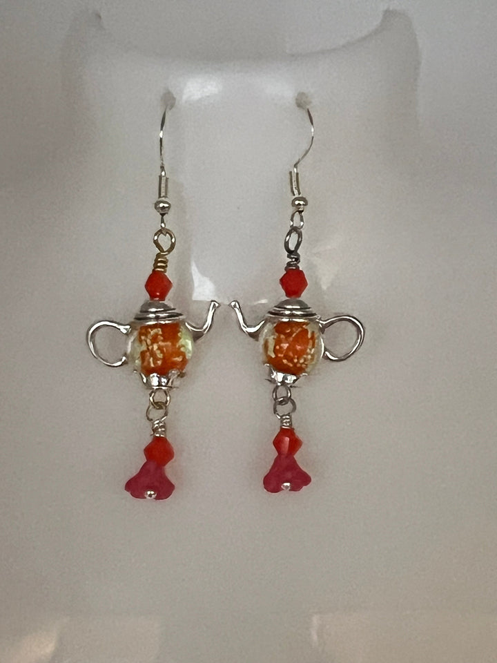 Miss Pots Silver Earrings Kel's Lampworked Glass Jewellery & More