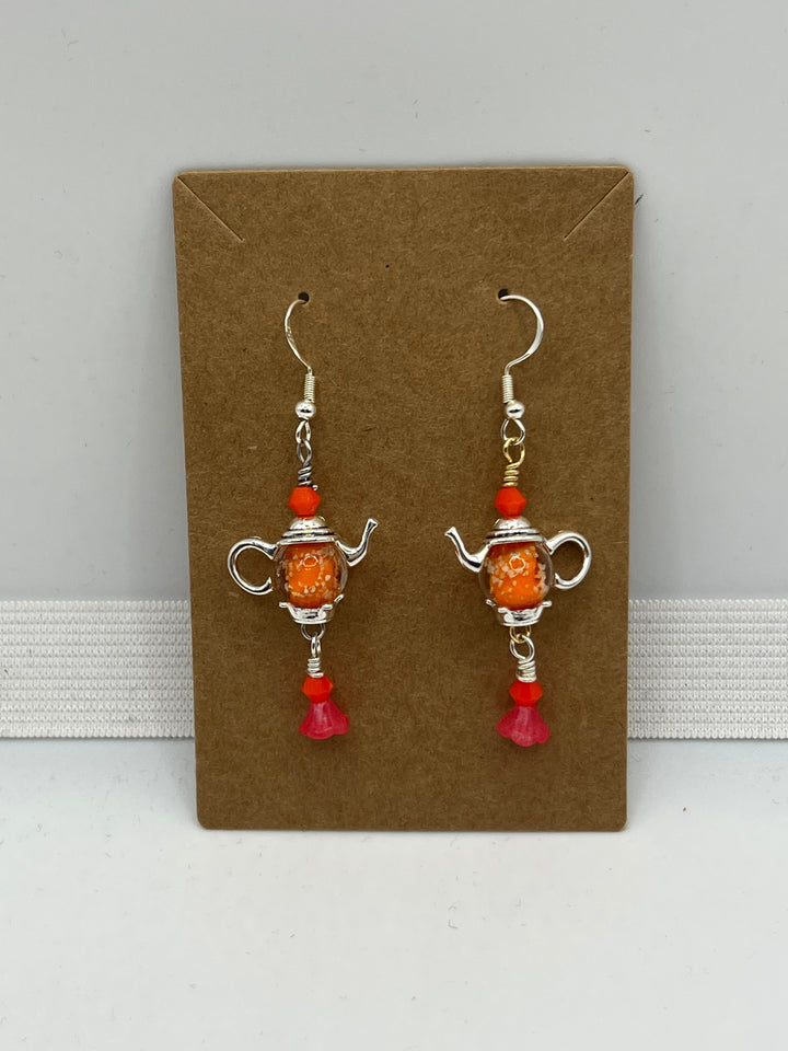 Miss Pots Silver Earrings Kel's Lampworked Glass Jewellery & More