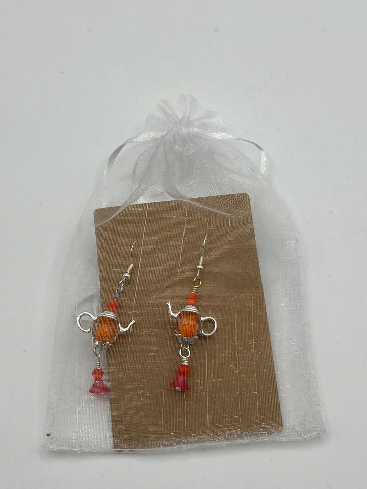 Miss Pots Silver Earrings Kel's Lampworked Glass Jewellery & More